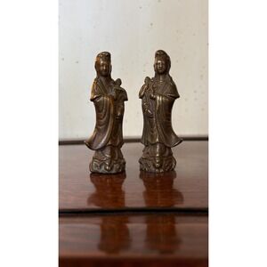 Antique‎ Chinese Brass Guanyin Figurines Buddhist Bronze Goddess of Compassion